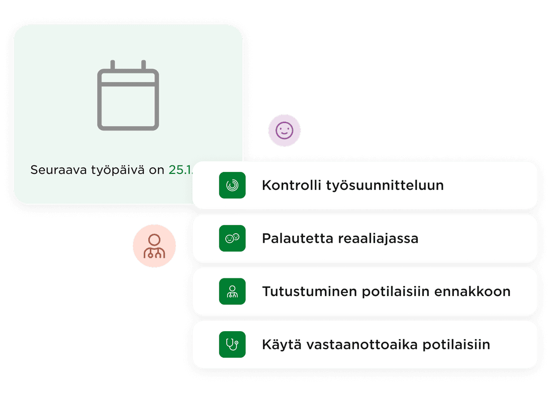 Esimerkkejä siitä miltä Mehidoc voi näyttää.