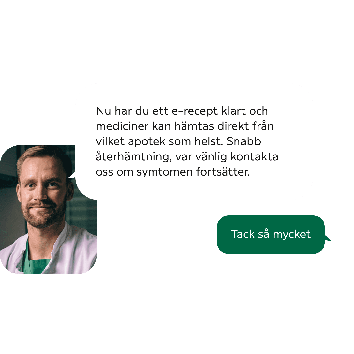 En skarmdump av en diskussion med en lakare pa Digikliniken