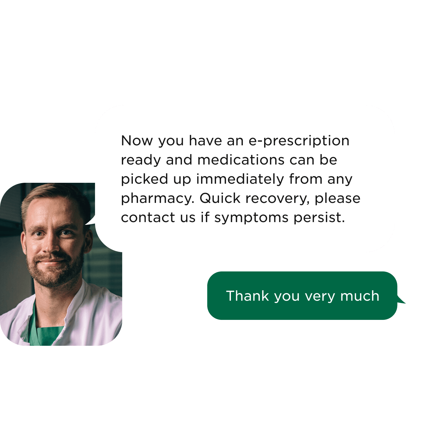 A screenshot of a conversation with a doctor at the Digital Clinic