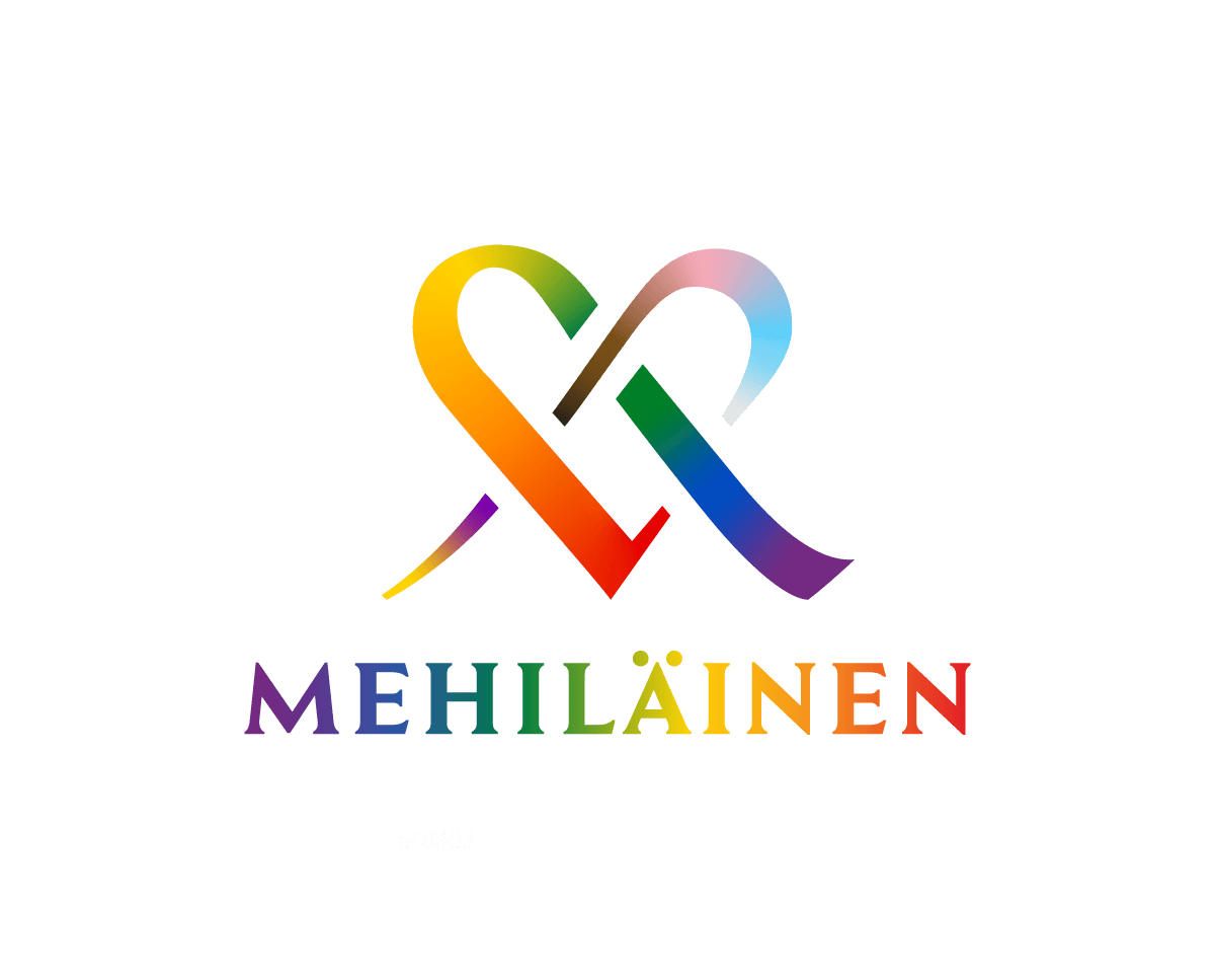 Mehiläisen logo sateenkaaren väreissä